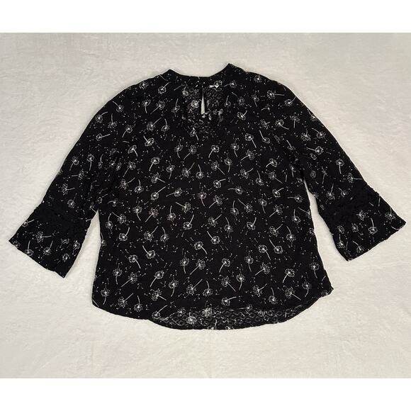 Maurices Dandelion Blouse Choker Neck Lace Bell Sleeve Size XL Whimsical Cottage - Picture 1 of 7